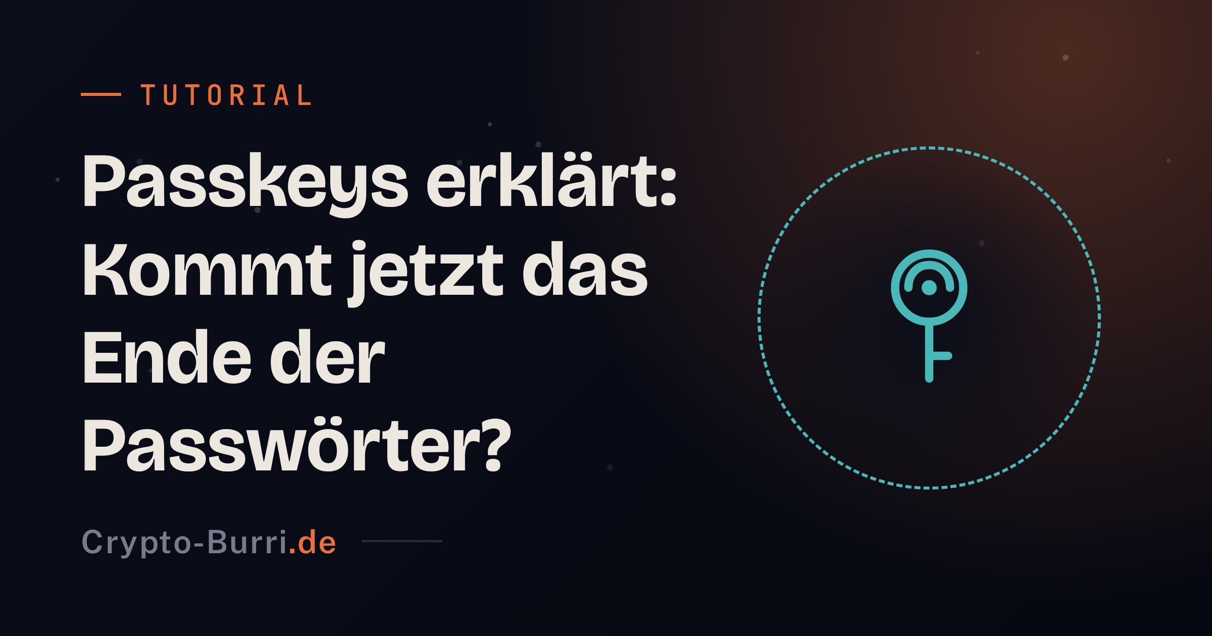 Symbolgrafik zum Artikel „Passkeys erklärt: Das Ende der Passwörter?“: ein Schlüssel, dessen Kopf ein Fingerabdruck-Bogen bildet